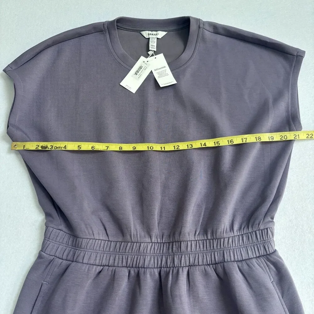 Spanx AirEssentials Crew Sweatshirt Dress Womens L Orchid Ash Comfort Travel NWT